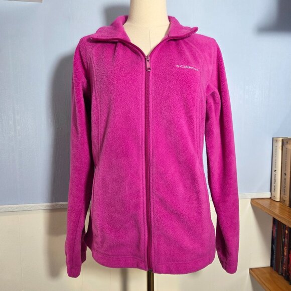 Columbia Medium Bright Pink Full Zip Longsleeve Fleece Jacket - Picture 1 of 10